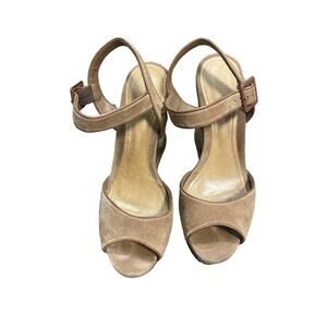 Schutz Suede Platform Wedge Sandals Women's Size 9.5